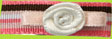 Baby Hair Clip Brown/Pink Stripe with White Satin Rose