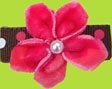 Baby Hair Clip Brown Polka Dot with Fuchsia Velvet Flower
