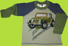 Mulberribush Camo Jeep Two Tone Baseball Shirt 
