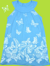 Mulberribush Turquoise Butterfly Print Summer Dress 