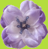No Slippy Hair Clippy Lavender Rhinestone and Bead Passion Flower Alligator Hair Clip