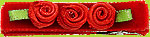 No Slippy Hair Clippy Red Fallon Silk Rosettes Hair Clip 