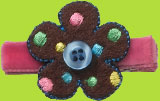 Nahla Button Polka Dot Flower Hair Clip