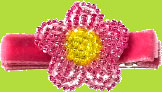 No Slippy Hair Clippy Hot Pink Natalie Beaded Flower Hair Clip 