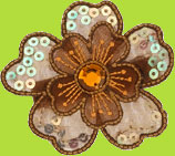 No Slippy Hair Clippy Brown Michelle Medium Sequin Flower Hair Clip