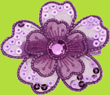 No Slippy Hair Clippy Purple Michelle Medium Sequin Flower Hair Clip