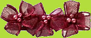 No Slippy Hair Clippy Maroon Makennah Organza Flower w/Pearls Hair Clip 