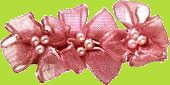 No Slippy Hair Clippy Mauve Makennah Organza Flower w/Pealrs Hair Clip