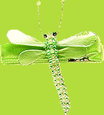 No Slippy Hair Clippy Lime Green Daniella Dragonfly Beaded Hair Clip 