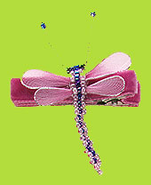 No Slippy Hair Clippy Hot Pink Daniella Dragonfly Beaded Hair Clip 