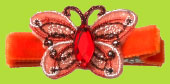 No Slippy Hair Clippy Orange Skyler Jeweled Butterfly Hair Clip