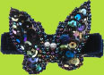 CICELY Navy Sequined Butterfly Hair Clip