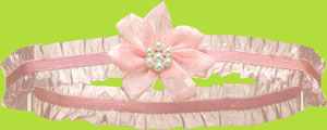 No Slippy Hair Clippy Pink Grace Silk Flower w/Pearls Headband 