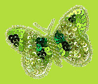 No Slippy Hair Clippy "Kelly" Lime Large Sequins Butterfly Hair Clip 