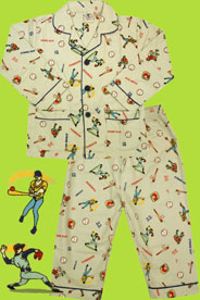 Papbear Baseball  Cotton Flannel Loungeabout Set