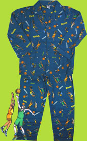 Kids Cotton Flannel Basketball Loungeabout Set