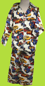 kids cotton flannel  hot rod pajamas