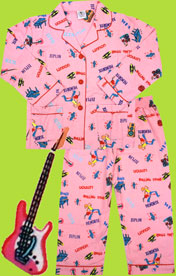 Papbear Pink Rock and Roll  Cotton Flannel Loungeabout Set