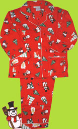 Papabear Snowman Cotton Flannel Loungeabouts Set