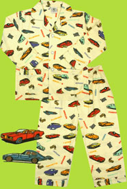 Papbear Vintage Cars Cotton Flannel Loungeabout Set