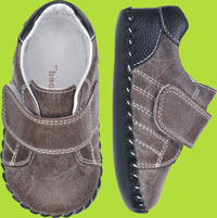 Pediped Ace Grayish Brown/Black Leather Shoe