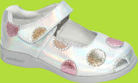 Pediped FLEX Silver Giselle Mary Jane w/Polka Dots 
