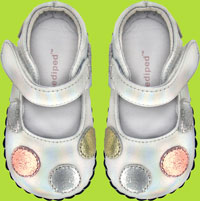 Pediped Silver Giselle w/Crinkle Polka Dot