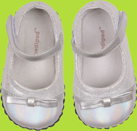 Pediped Penny Silver Ballet Flat