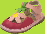 Rainbow Steps Hot Pink and Pink Sandals that Squeak 