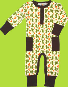 Positively Organic Baby Clothes Squirrel Coverall