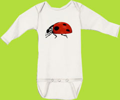 Positively Organic White Ladybug Long Sleeve Onesie