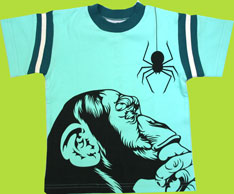 Positively Organic Teal/Coral Blue Baseball Tee