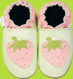 Pastel Green Strawberry Robeez Booties