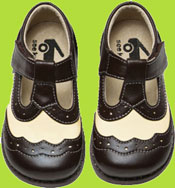 See Kai Run Keelan Brown and White Trainer w/Black Accents