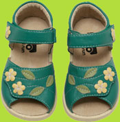 Cameron Sky Teal Sandal w/Yelow Flowers