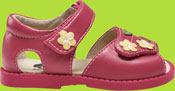 Pink Children's Sandal with Yellow Flowers