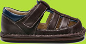 Giovanni Brown Fishermans Sandal with Blue Accents