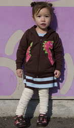 Kai Pink and Brown &ldquo;K&rdquo; Trainer with Red Accents for Girls