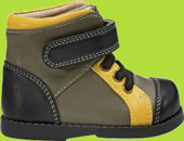 See Kai Run Black, Oliive and Yellow Kian Boots for Children