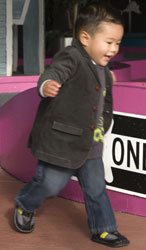 Landon Black Loafer With Diagonal Accents for Boys