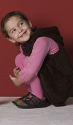 Maisie Brown Loafer with Pink Tulip and Moss Toe for Girls