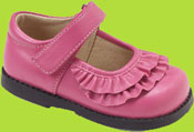 Belle Pink Leather Ruffle Mary Jane for Children