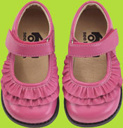 See Kai Run Belle Pink Leather Ruffle Mary Jane 