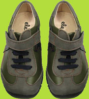 See Kai Run Caper Olive and Navy Trainer w/Gray Accents