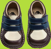 See Kai Run General III Brown and Cream Shoes w/Blue Straps