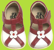 See Kai Run Hailey Red and White T-strap Shoes