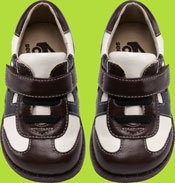 See Kai Run Keelan Brown and White Trainer w/Black Accents