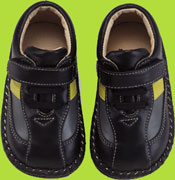 See Kai Run Landon Black Loafer With Diagonal Accents 