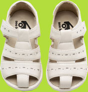 Mackenzie White Fisherman Sandals with Heart Cutouts
