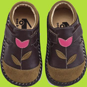 See Kai Run Maisie Brown Loafer with Pink Tulip and Moss Toe 